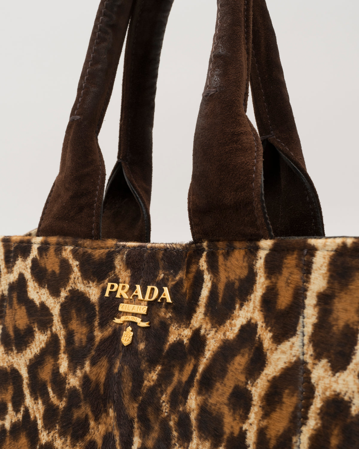 2003 PRADA Leopard Print Cavallino Pony Hair Bag