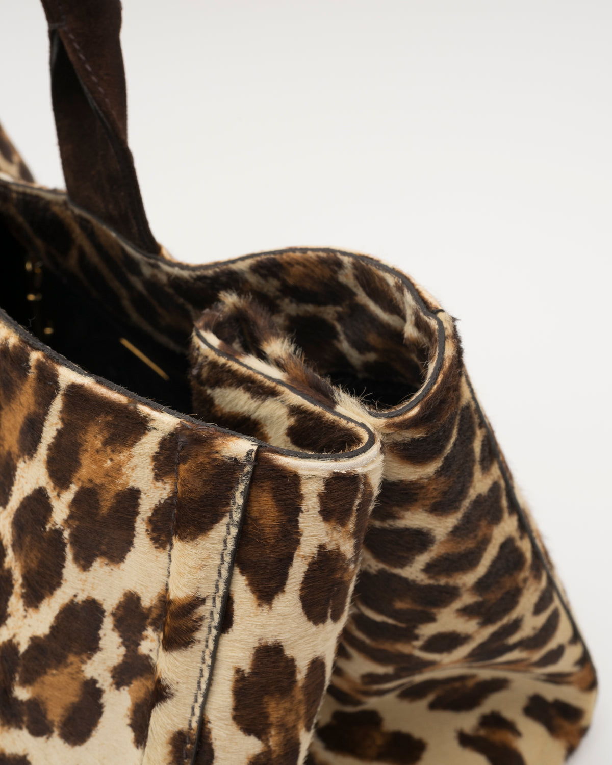 2003 PRADA Leopard Print Cavallino Pony Hair Bag