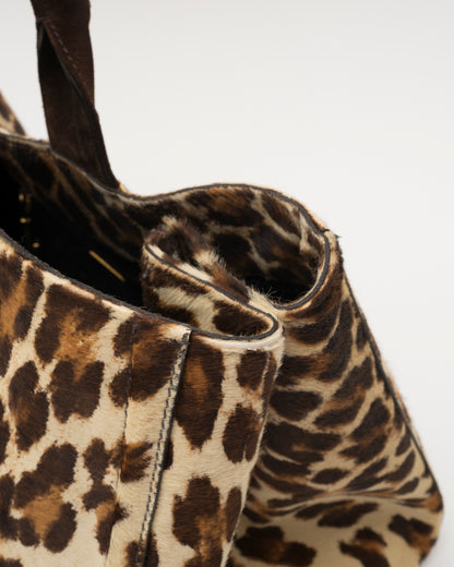 2003 PRADA Leopard Print Cavallino Pony Hair Bag