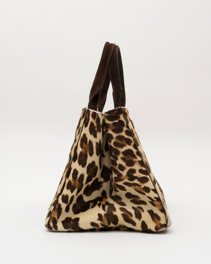 2003 PRADA Leopard Print Cavallino Pony Hair Bag