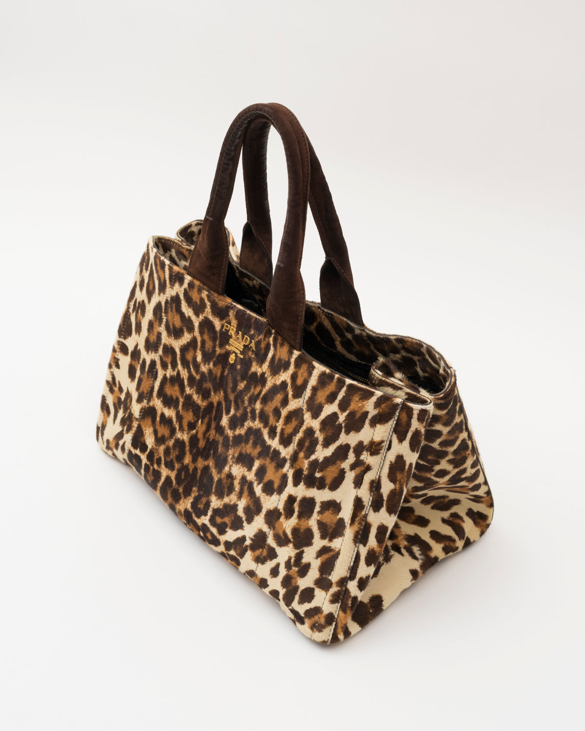 2003 PRADA Leopard Print Cavallino Pony Hair Bag