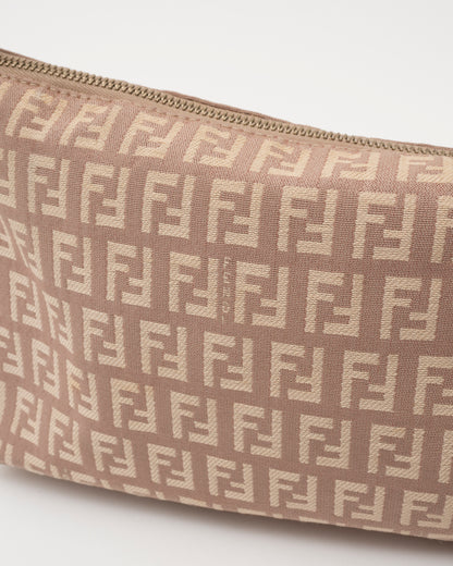 2000s FENDI Pink Zucchino Pochette Baguette