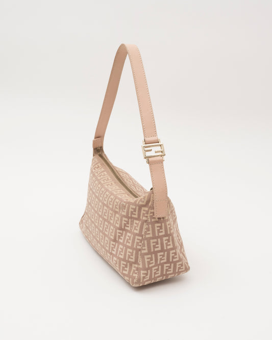 2000s FENDI Pink Zucchino Pochette Baguette