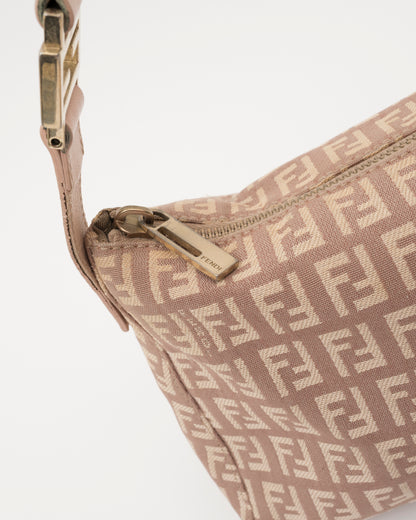 2000s FENDI Pink Zucchino Pochette Baguette