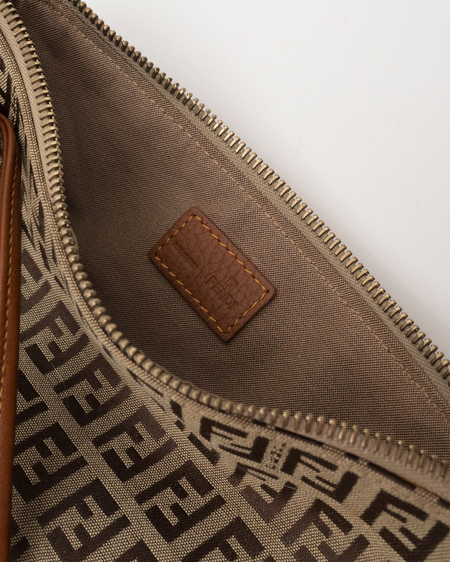 90s FENDI Zucchino FF Canvas Triple Strap Mini Baguette Bag