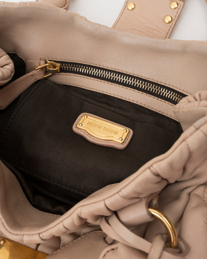 2000s MIU MIU Beige Matelasse Bag