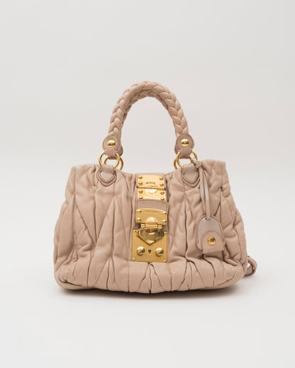 2000s MIU MIU Beige Matelasse Bag