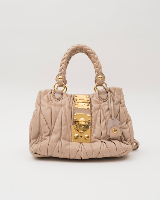 2000s MIU MIU Beige Matelasse Bag