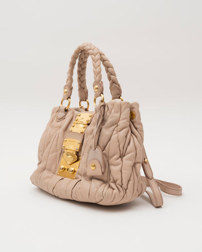 2000s MIU MIU Beige Matelasse Bag