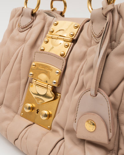 2000s MIU MIU Beige Matelasse Bag