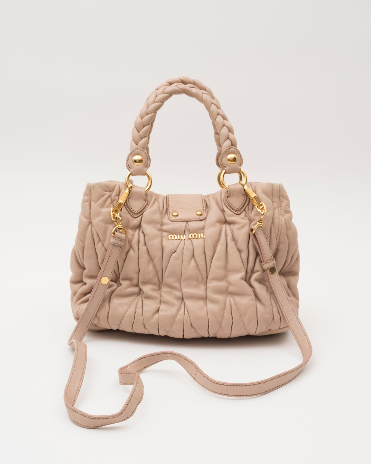 2000s MIU MIU Beige Matelasse Bag
