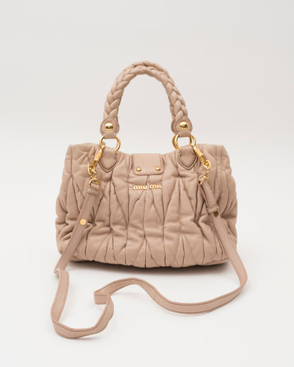 2000s MIU MIU Beige Matelasse Bag