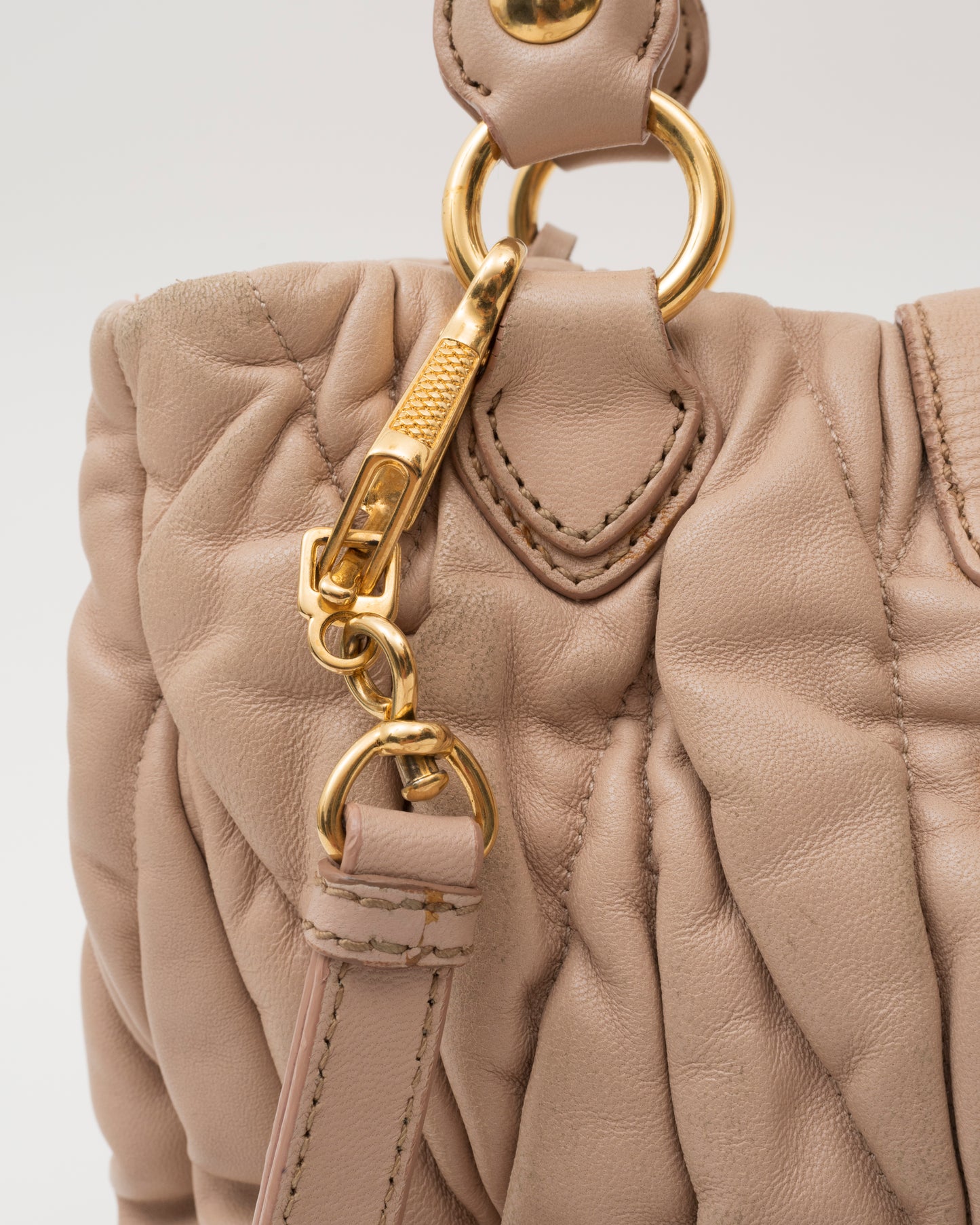 2000s MIU MIU Beige Matelasse Bag