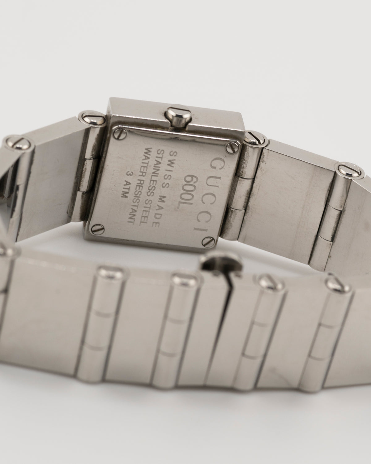 90s GUCCI 600L Silver Buckle Watch