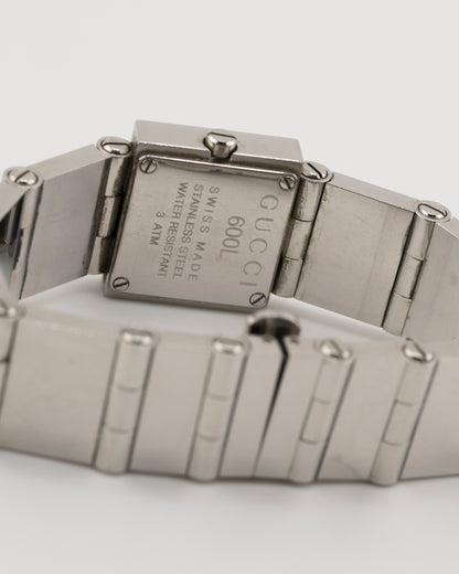 90s GUCCI 600L Silver Buckle Watch