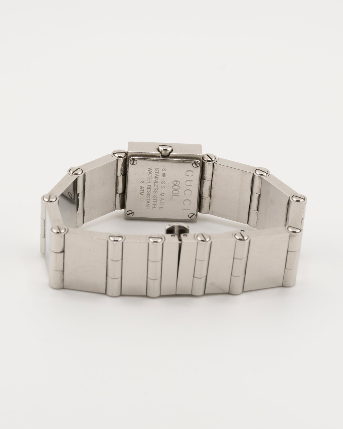 90s GUCCI 600L Silver Buckle Watch