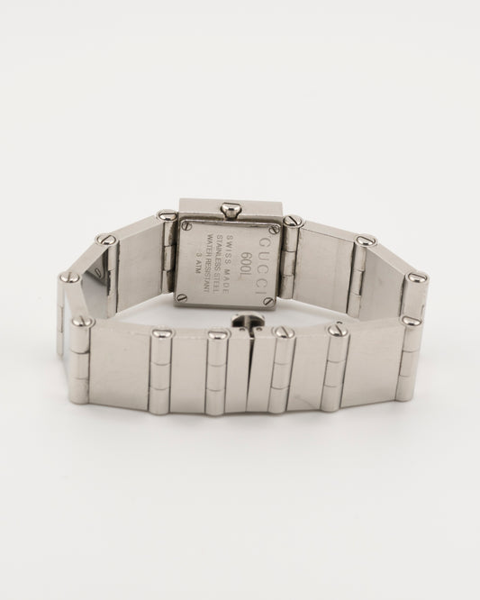 90s GUCCI 600L Silver Buckle Watch