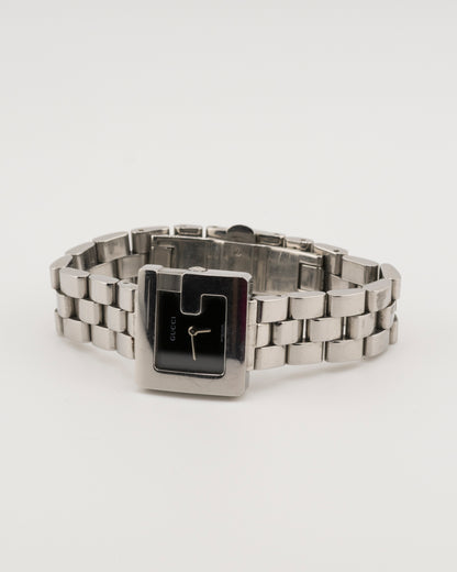 2000s GUCCI 3600L Silver Watch w/Black Dial