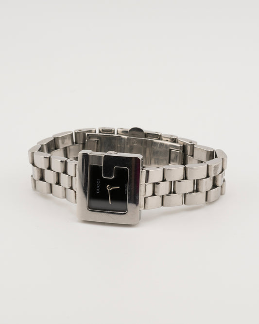 2000s GUCCI 3600L Silver Watch w/Black Dial