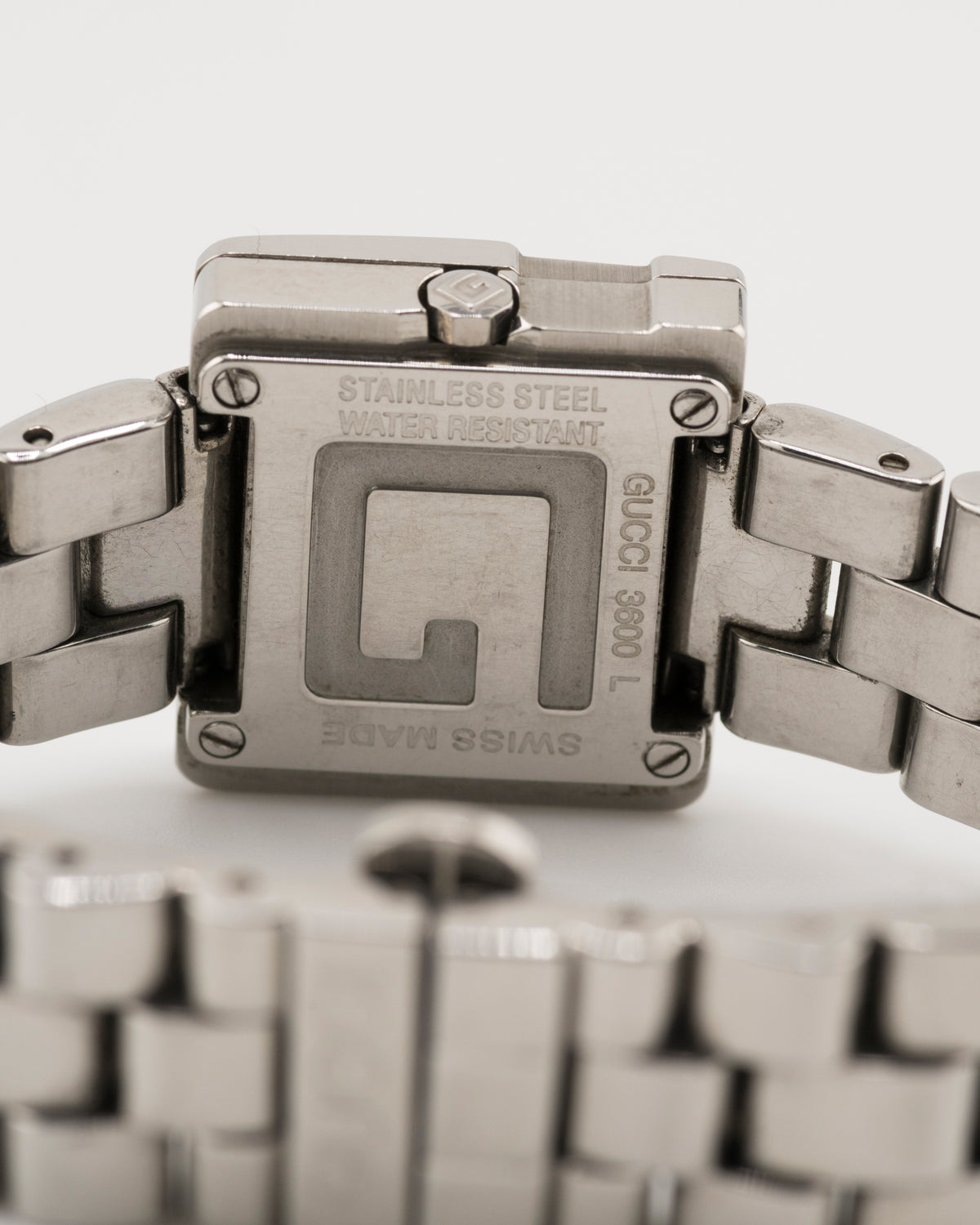 2000s GUCCI 3600L Silver Watch w/Black Dial