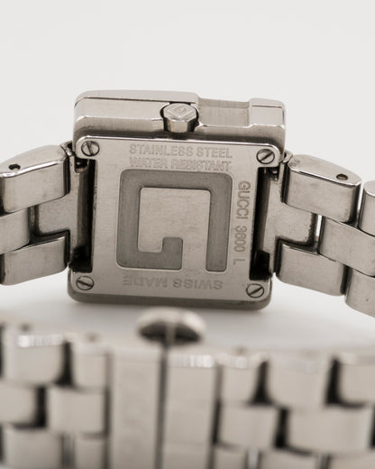 2000s GUCCI 3600L Silver Watch w/Black Dial