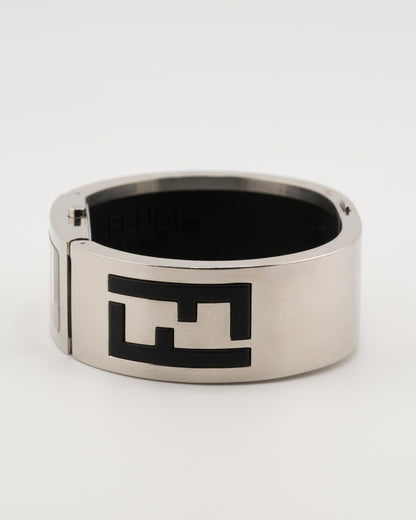 2000s FENDI 3250L Silver FF Cuff Watch