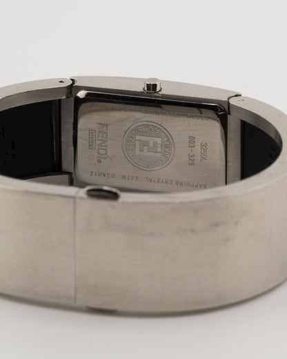 2000s FENDI 3250L Silver FF Cuff Watch