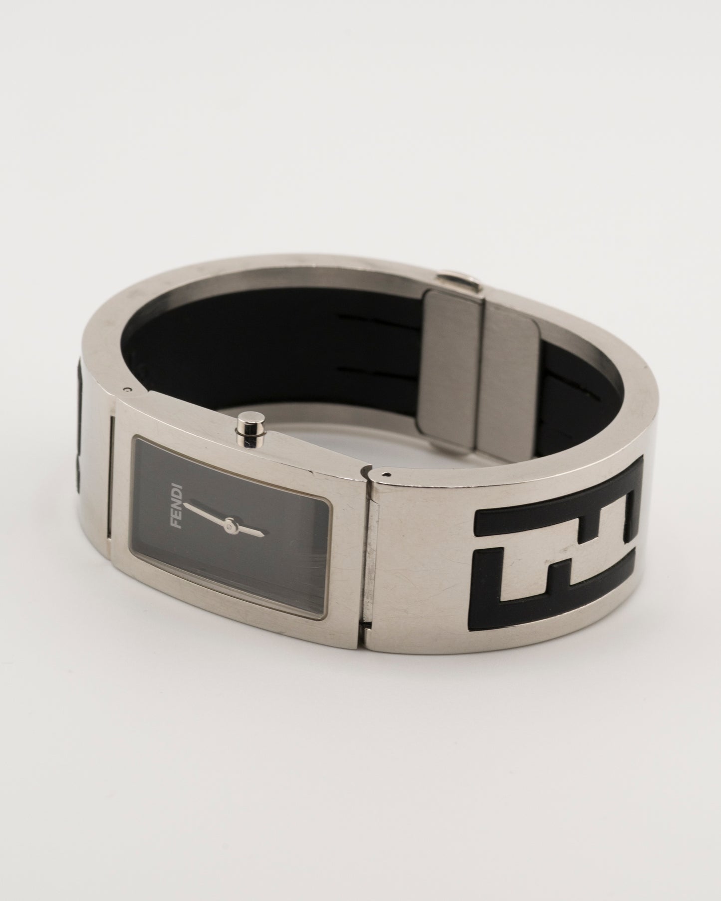 2000s FENDI 3250L Silver FF Cuff Watch