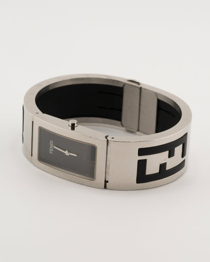 2000s FENDI 3250L Silver FF Cuff Watch