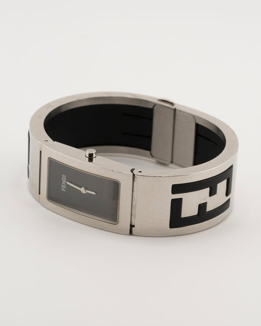 2000s FENDI 3250L Silver FF Cuff Watch