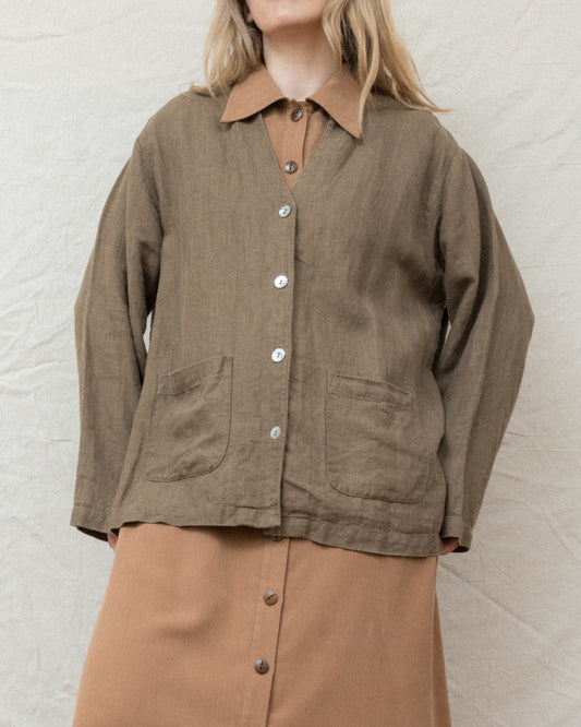 Vintage Oversized Linen Jacket (S-L)