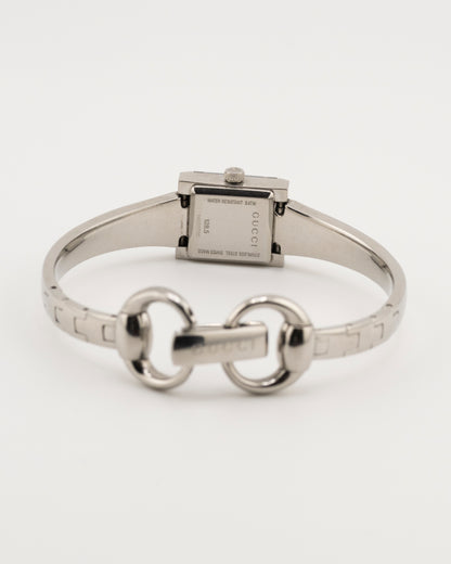 2000s GUCCI 128.5 Silver GG Monogram Bangle Watch