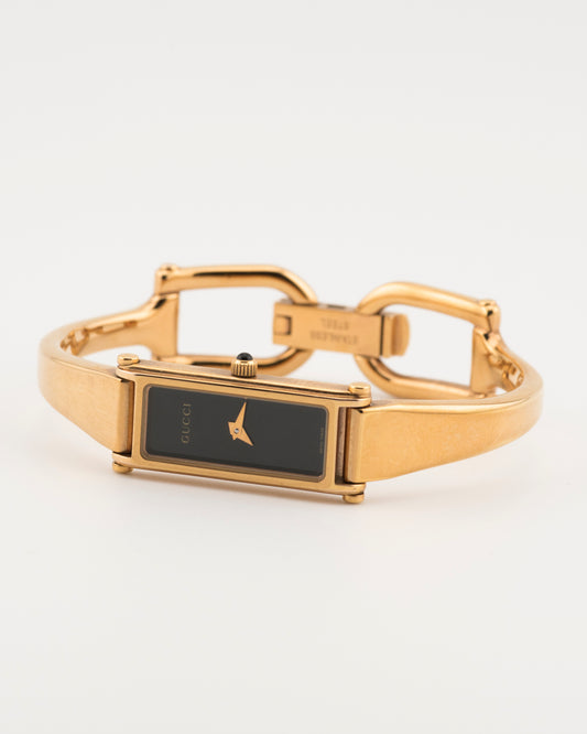 90s GUCCI 1500L Warm Gold Bangle Watch