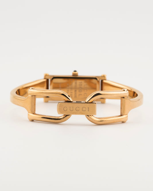 90s GUCCI 1500L Warm Gold Bangle Watch
