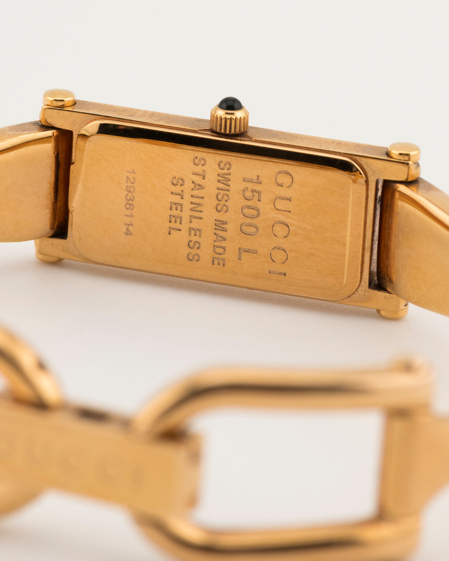 90s GUCCI 1500L Warm Gold Bangle Watch