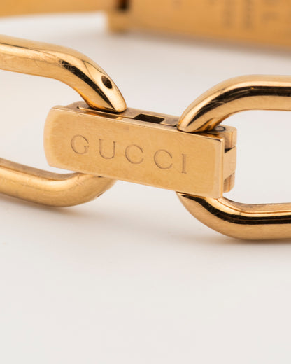 90s GUCCI 1500L Warm Gold Bangle Watch