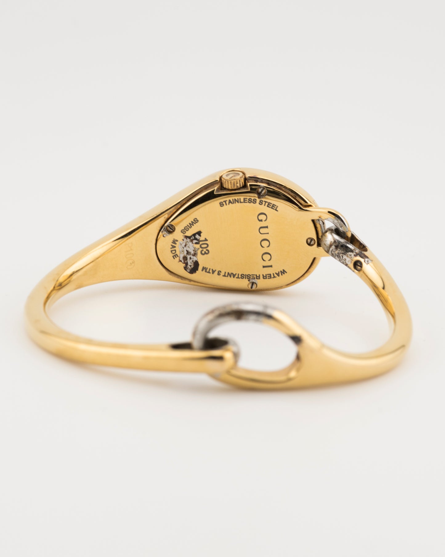 2000s GUCCI 103 Gold Flora Diamond Horsebit Watch