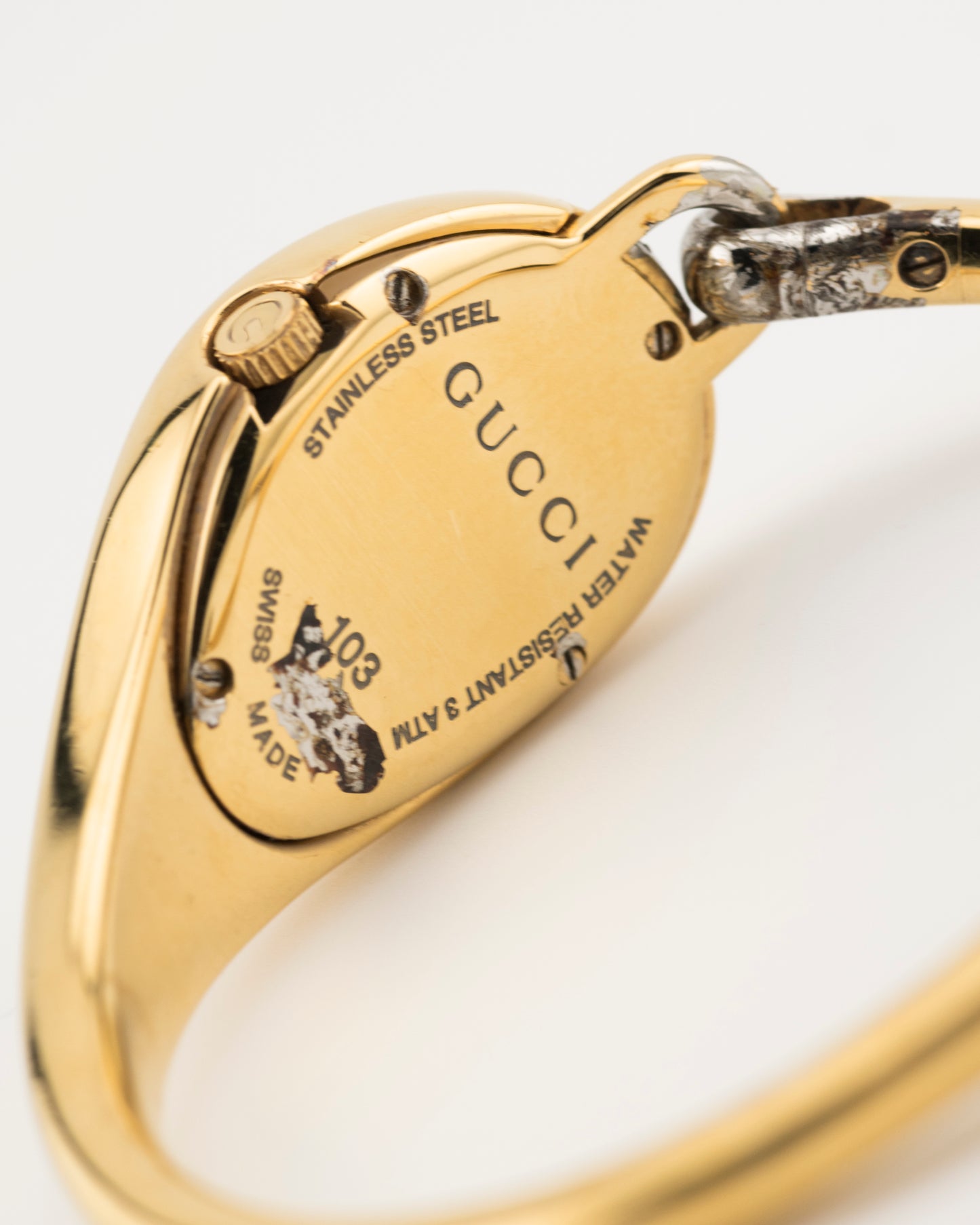 2000s GUCCI 103 Gold Flora Diamond Horsebit Watch
