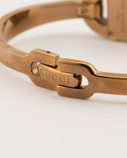 90s GUCCI 6800L Mother of Pearl GG Dial Bronze Bangle Watch