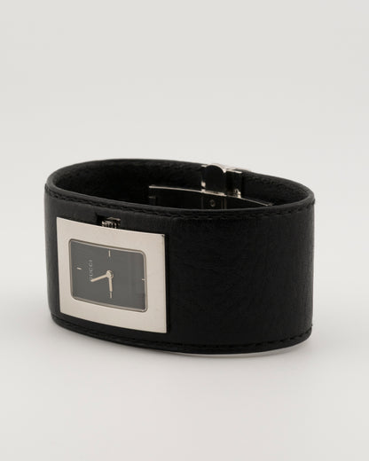 90s GUCCI 7800L Leather Cuff Watch