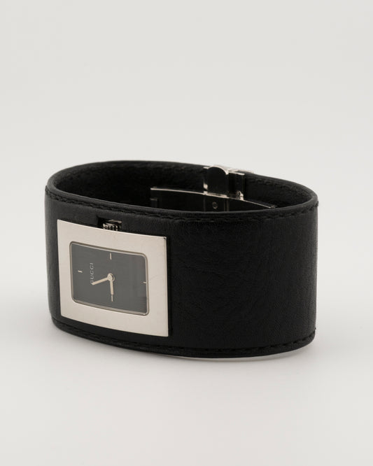 90s GUCCI 7800L Leather Cuff Watch