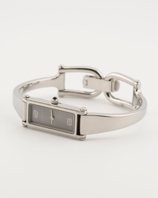 90s GUCCI 1500L Silver Watch w/Grey Dial