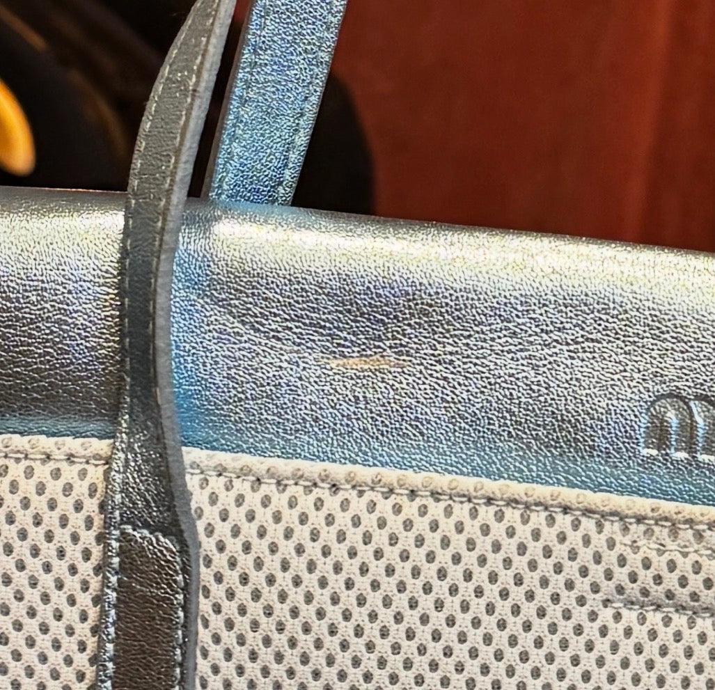 SS2000 MIU MIU Blue Metallic Technical Bag