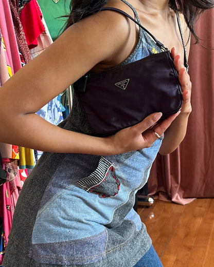90s PRADA Tessuto Plum Mini Bag