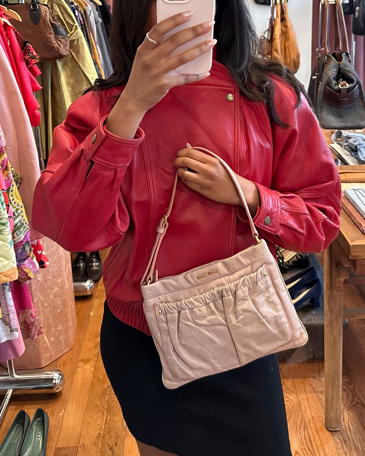 2000s MIU MIU Blush Mini Leather Bag
