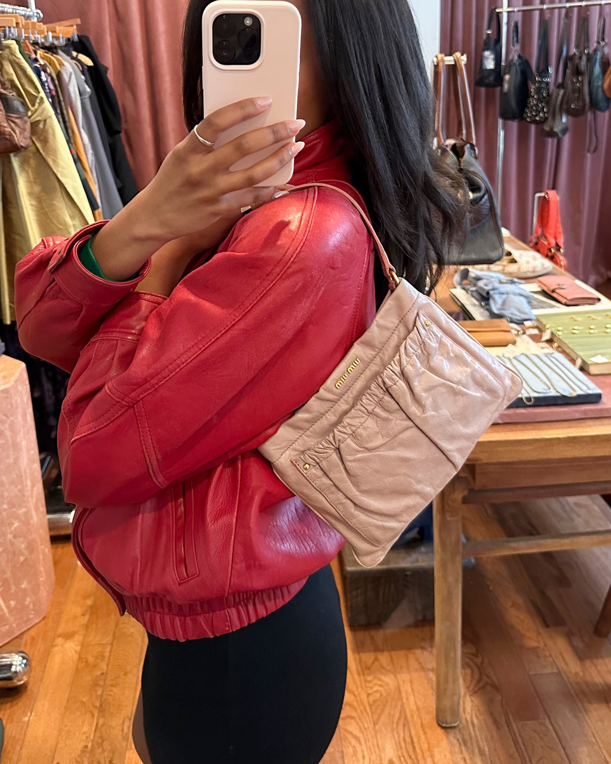 2000s MIU MIU Blush Mini Leather Bag