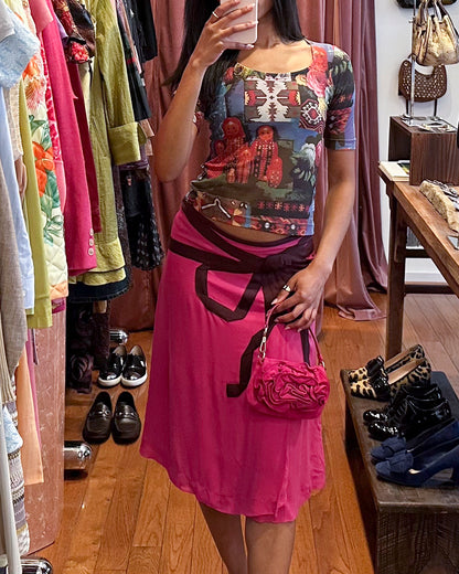 SS2003 YSL Tom Ford Pink Suede Nadja Rose Mini Bag