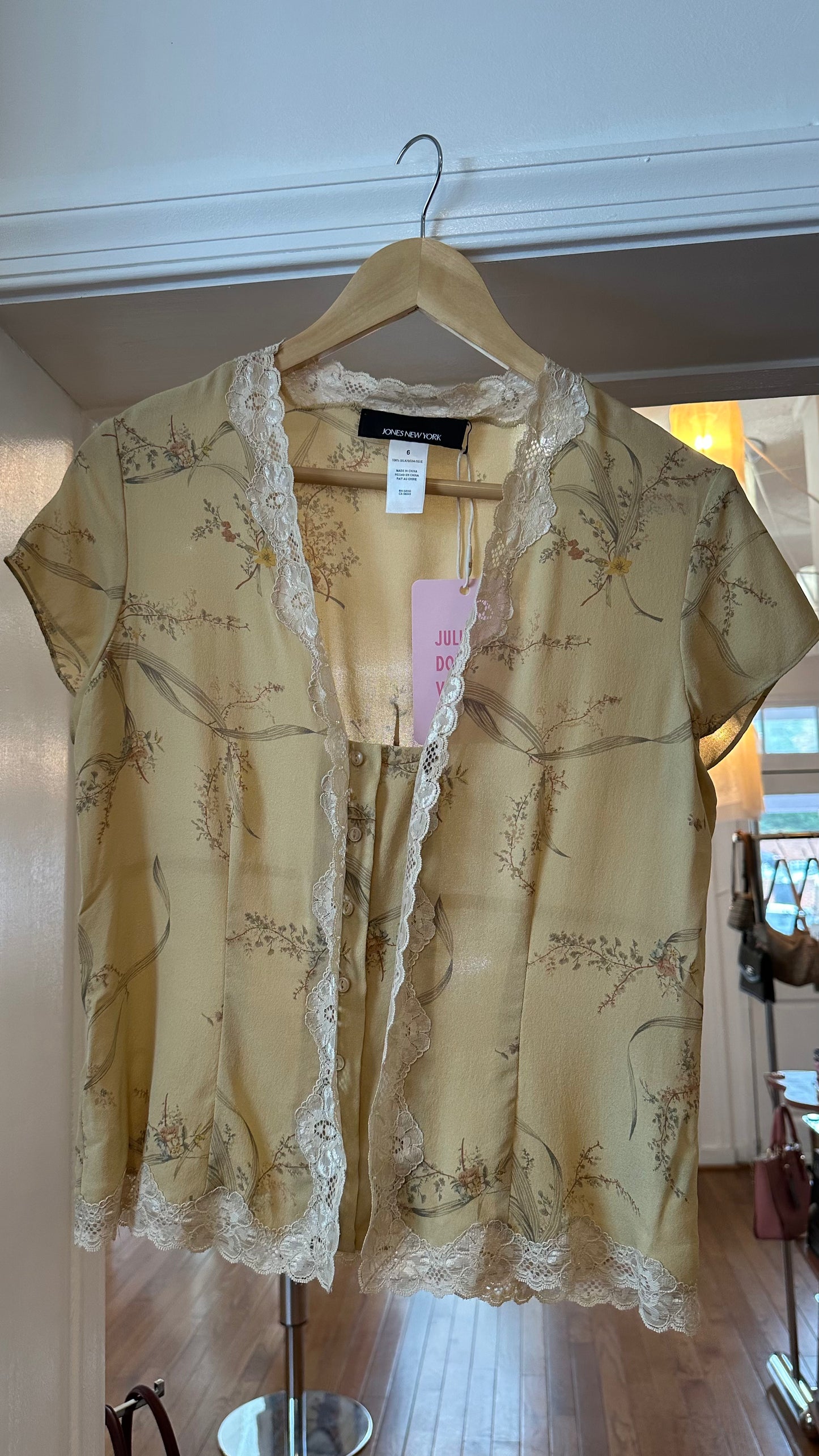 00s Silk/Lace Jones Floral Top [6]