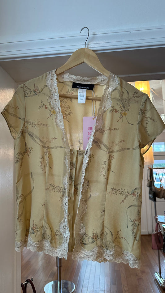 00s Silk/Lace Jones Floral Top [6]