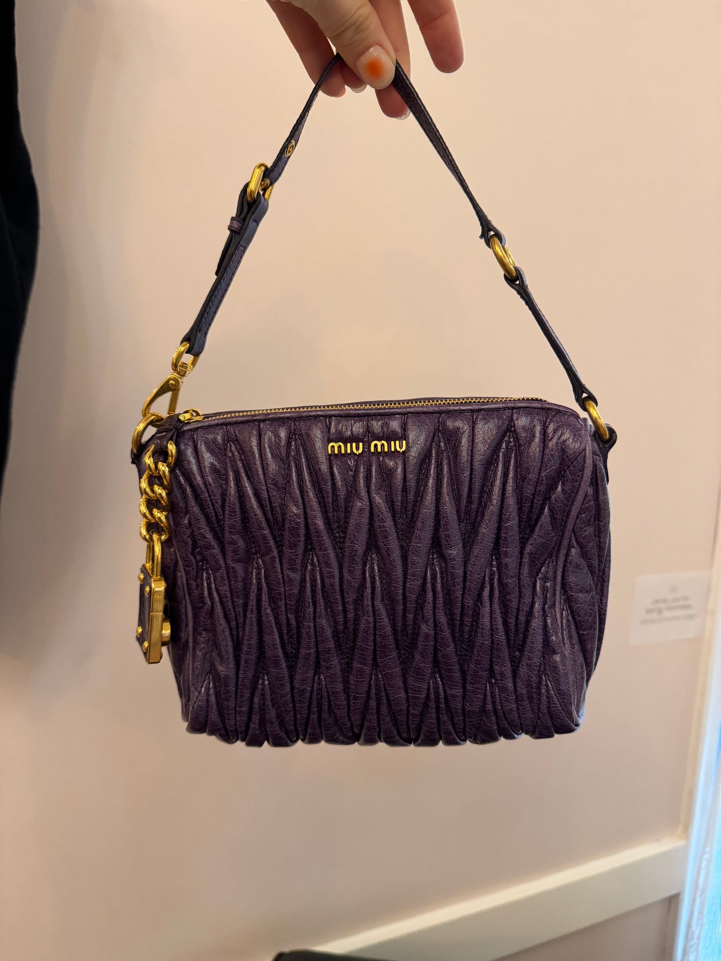 VTG MIU MIU Petite Matelasse Purple Bag